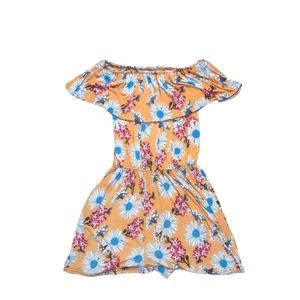 Golden Floral Summer Romper Size M